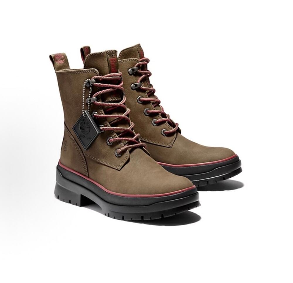 TIMBERLAND WOMEN'S 6 MALYNN EK+ WP MID BOOT OLIVE GREEN NUBUCK NIB
